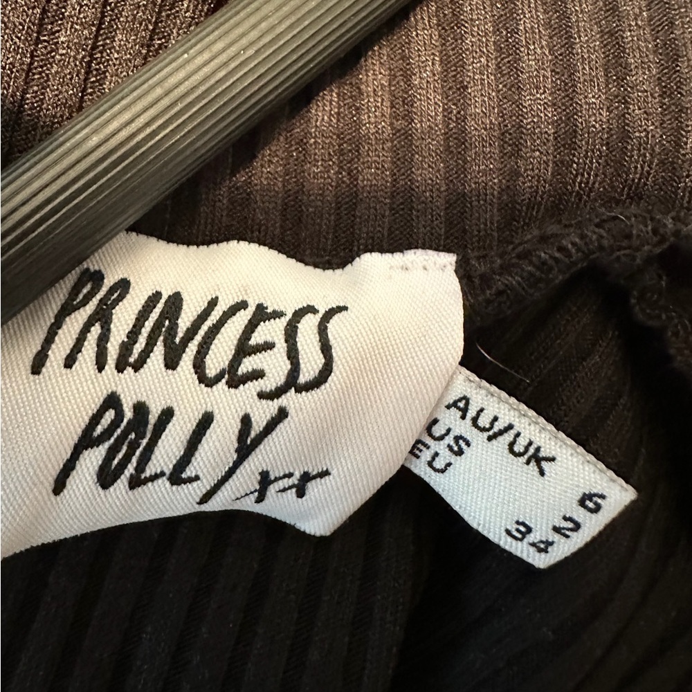 Princess Polly Kehlanae Ribbed Mini Dress in Black Mock Neck Size US 2 - Picture 15 of 15